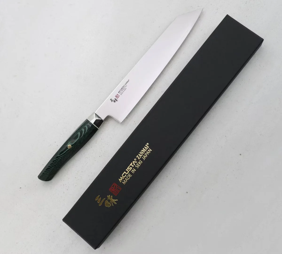 Mcusta Zanmai Green Revolution SPG2 Nóż Kiritsuke Gyuto 23 cm — zdjęcie 2