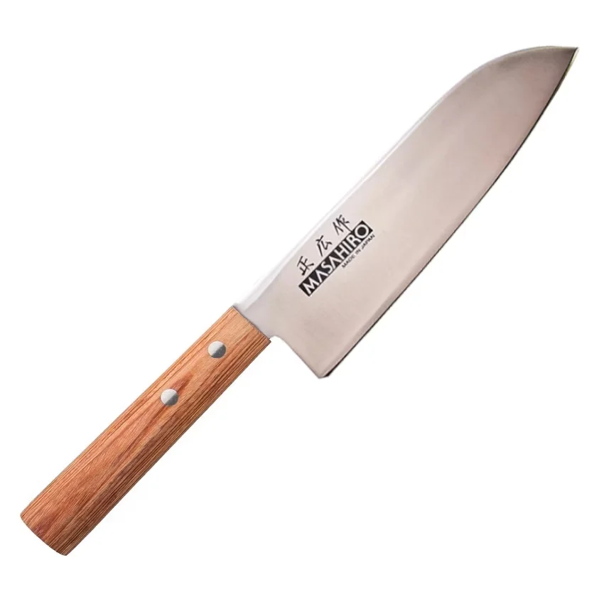 Masahiro Sankei Nóż Santoku, 16.5 cm, Rękojeść Pakkawood Brązowy