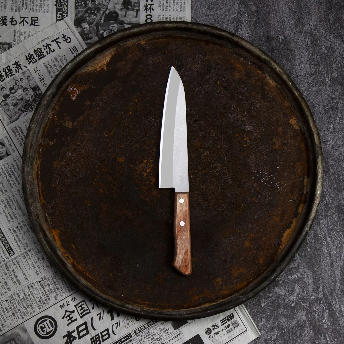 Kanetsune Seki 510 Shiro-2/SS Nóż Szefa Kuchni Gyuto 18 cm — zdjęcie 5