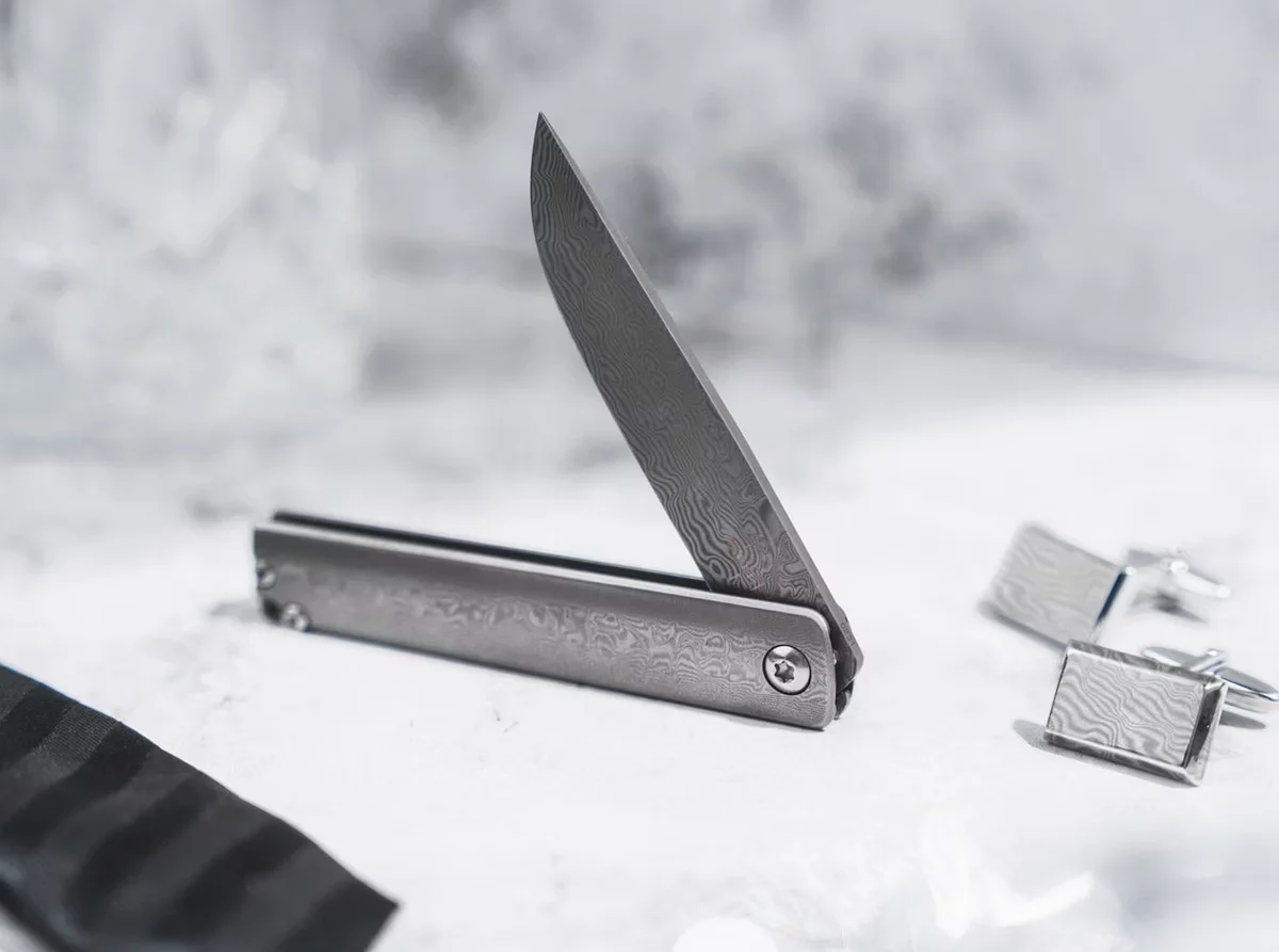 Nóż składany Böker Plus Gemma Damascus – elegancki folder dżentelmeński — zdjęcie 3