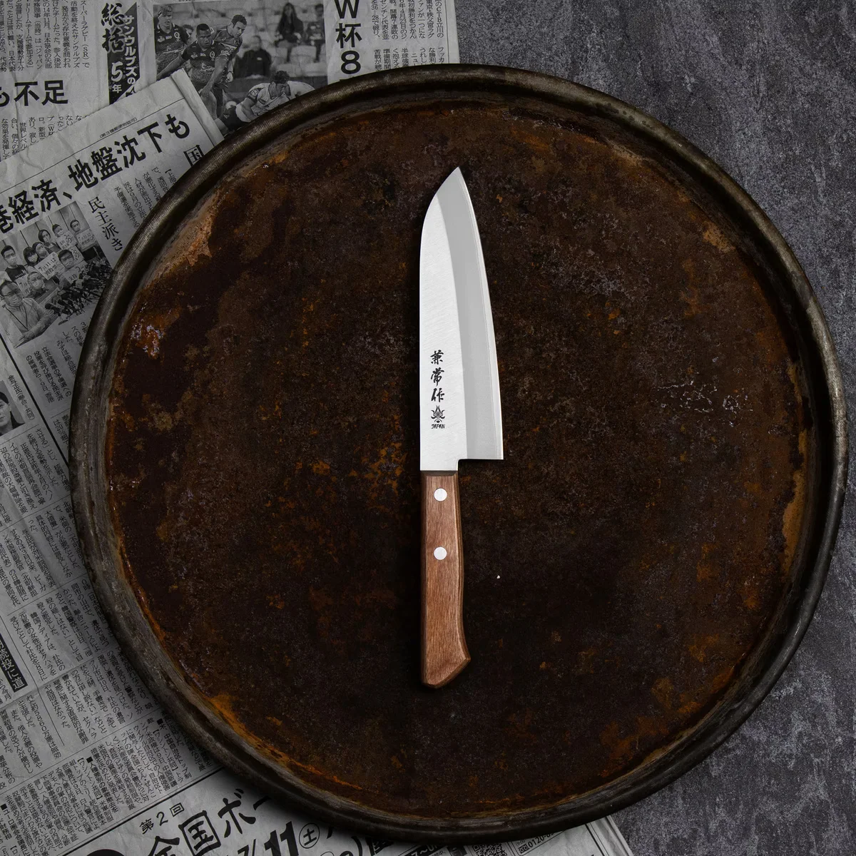 Kanetsune Seki 510 Nóż Santoku Shiro-2/SS 16,5 cm — zdjęcie 10