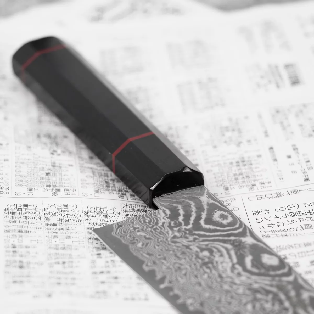 Kanetsune Namishibuki Nóż Santoku SG-2 18 cm z Saya — zdjęcie 4