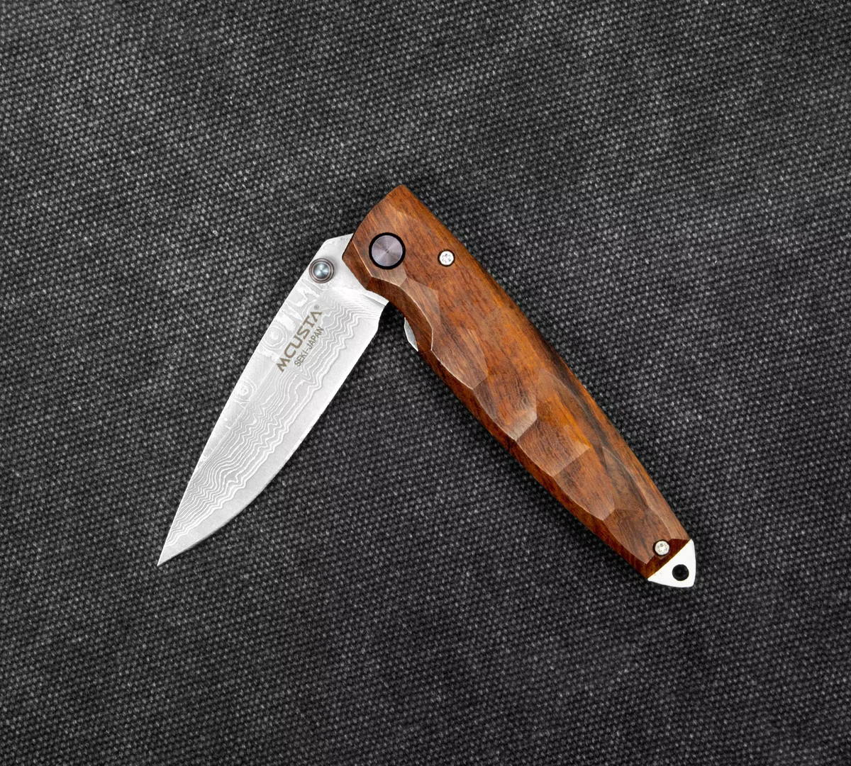 Mcusta Shinra Emotion 2 Ironwood Damascus VG-10 Nóż Składany 6,5 cm — zdjęcie 3