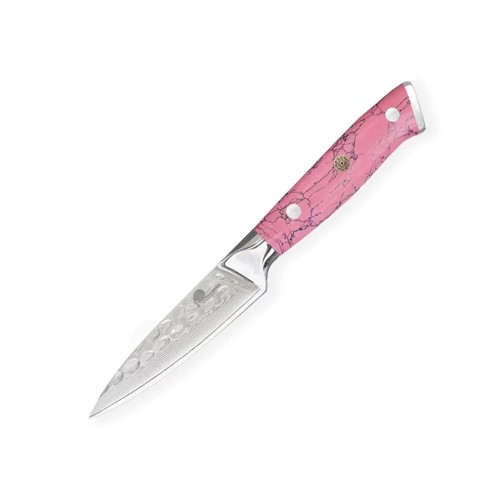 Dellinger Pink Stone Tsuchime Damascus Nóż Petty 9.5 cm