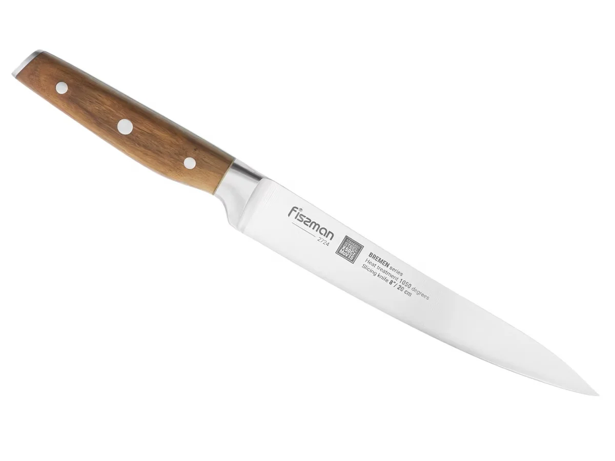 Nóż do krojenia Fissman Bremen z rękojeścią z drewna różanego, ostrze 20 cm