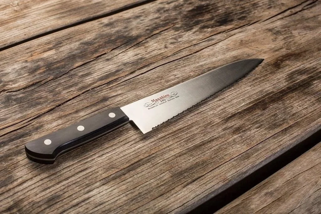 Masahiro BWH Nóż Szefa Kuchni Wave Edge 24 cm [14042] — zdjęcie 7