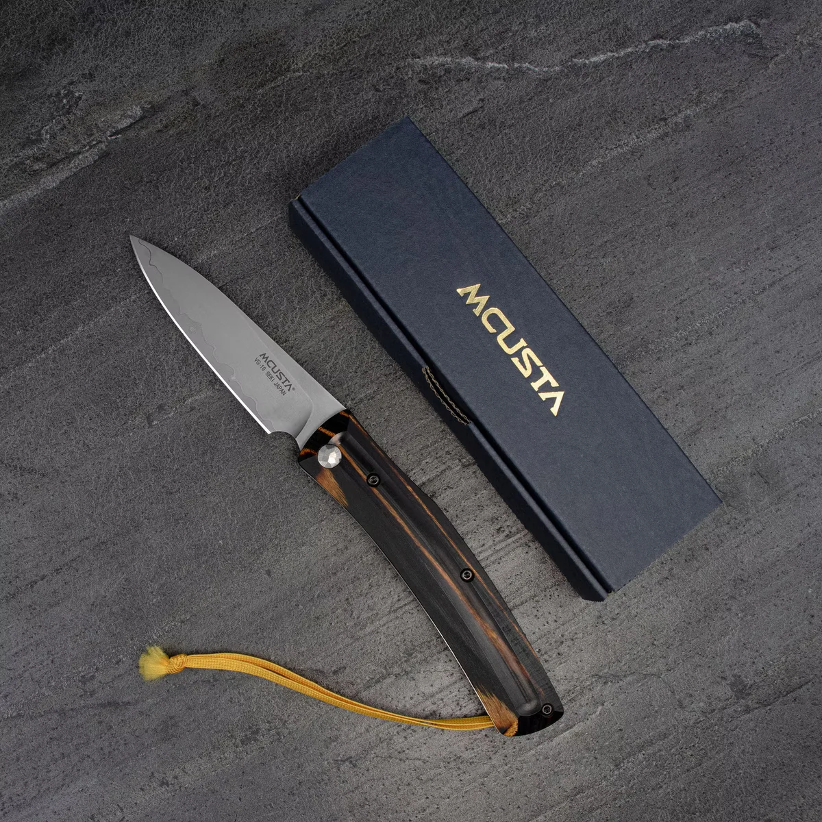 Mcusta Friction Folder Nóż Składany Czarno-Żółty VG-10 7,5 cm — zdjęcie 2
