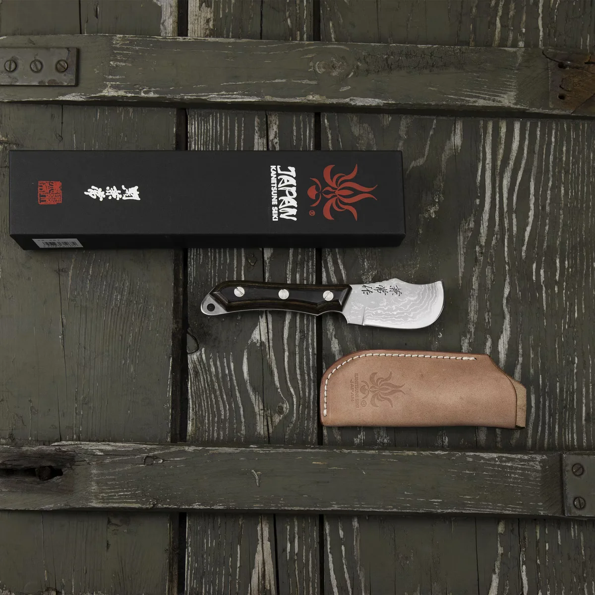 Kanetsune Seki Aogami#2 Seseragi Skinner 6,5 cm – Nóż Myśliwski do Skórowania — zdjęcie 2