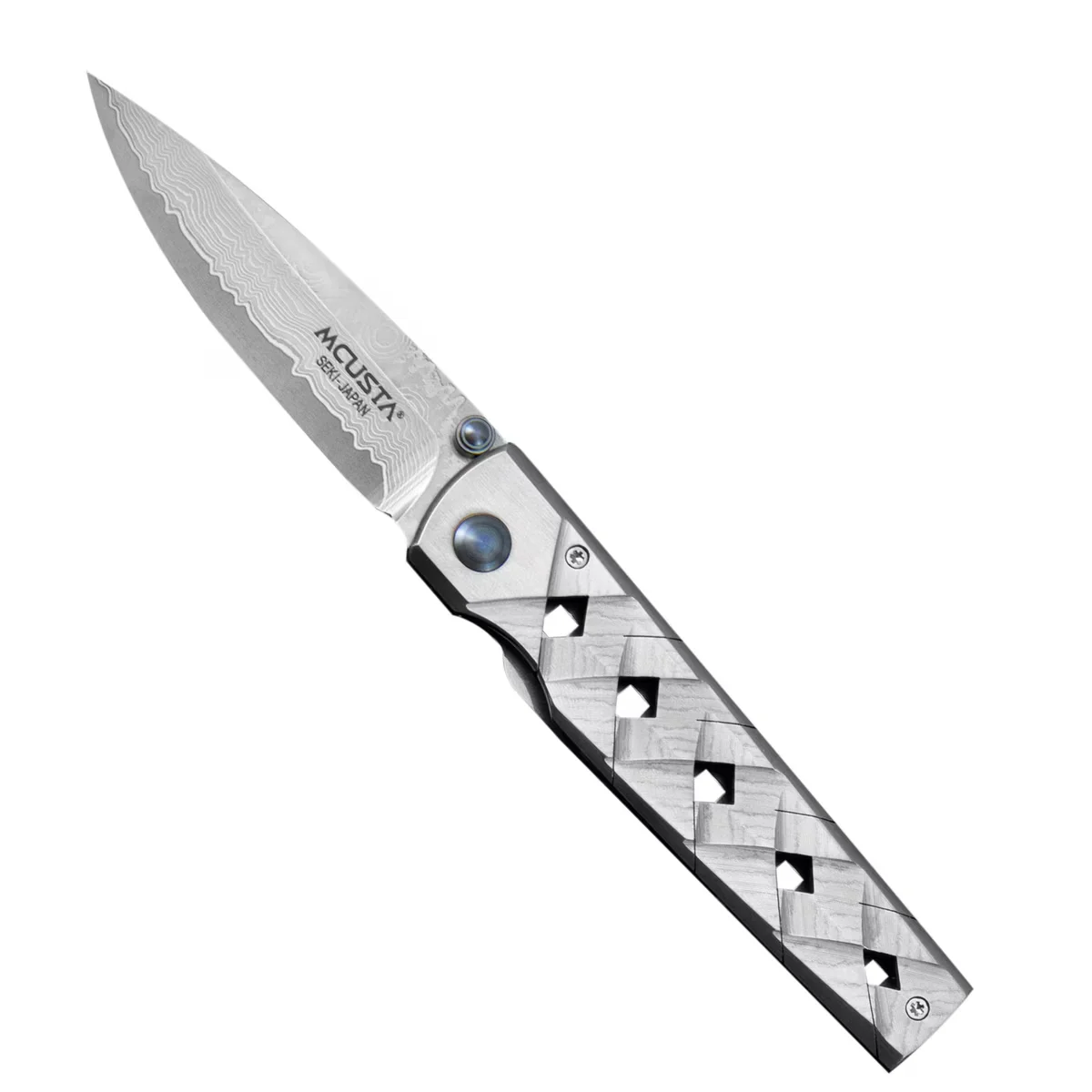 Mcusta Shinra Katana Nóż składany, ostrze VG-10 Damasceńska, 7 cm