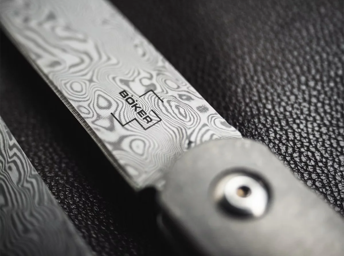 Boker Plus LRF Damascus - Nóż składany, tytan, stal damasceńska, Kansei Matsuno — zdjęcie 3