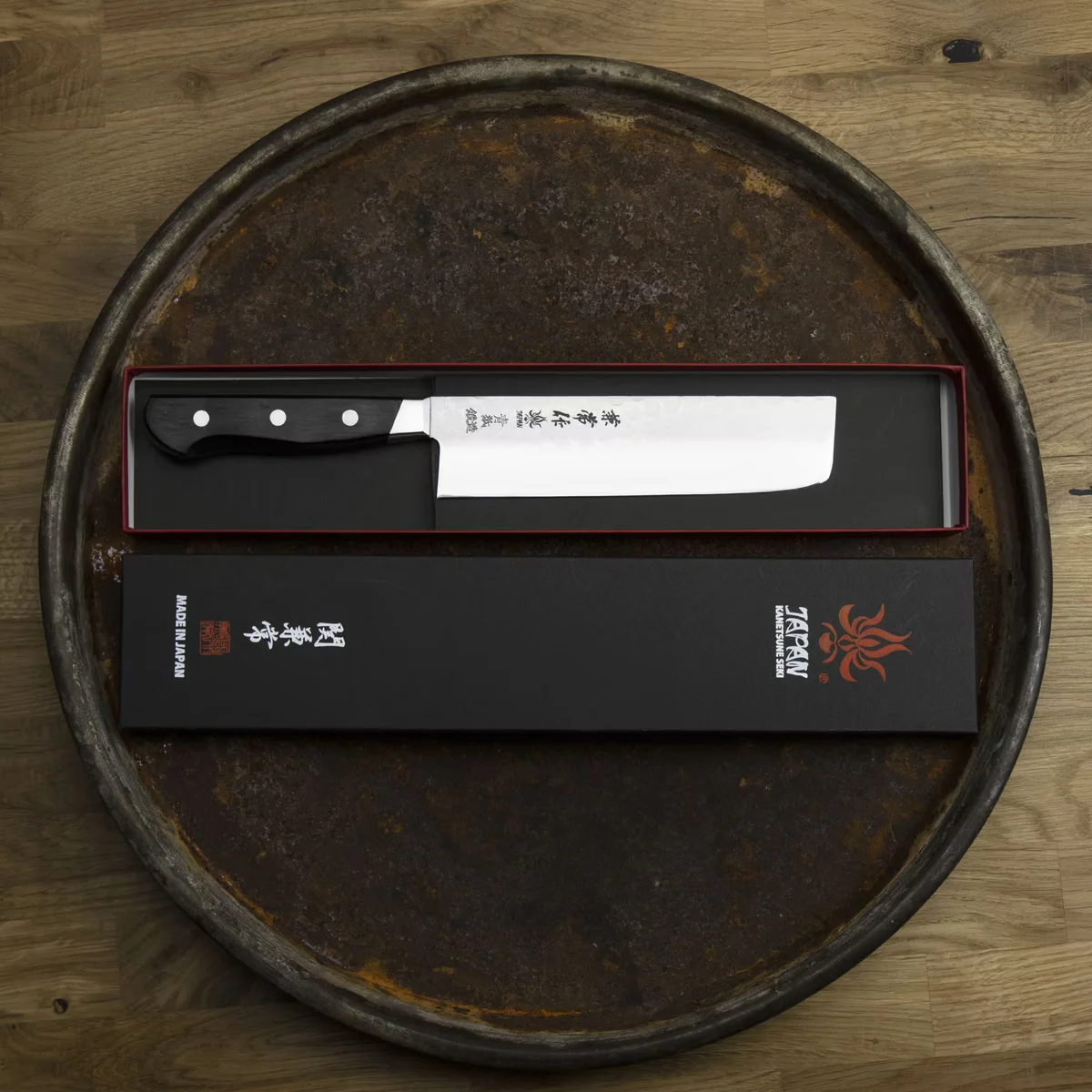 Kanetsune YH-3000 Aogami#2/SS Nóż Nakiri 16,5 cm — zdjęcie 2