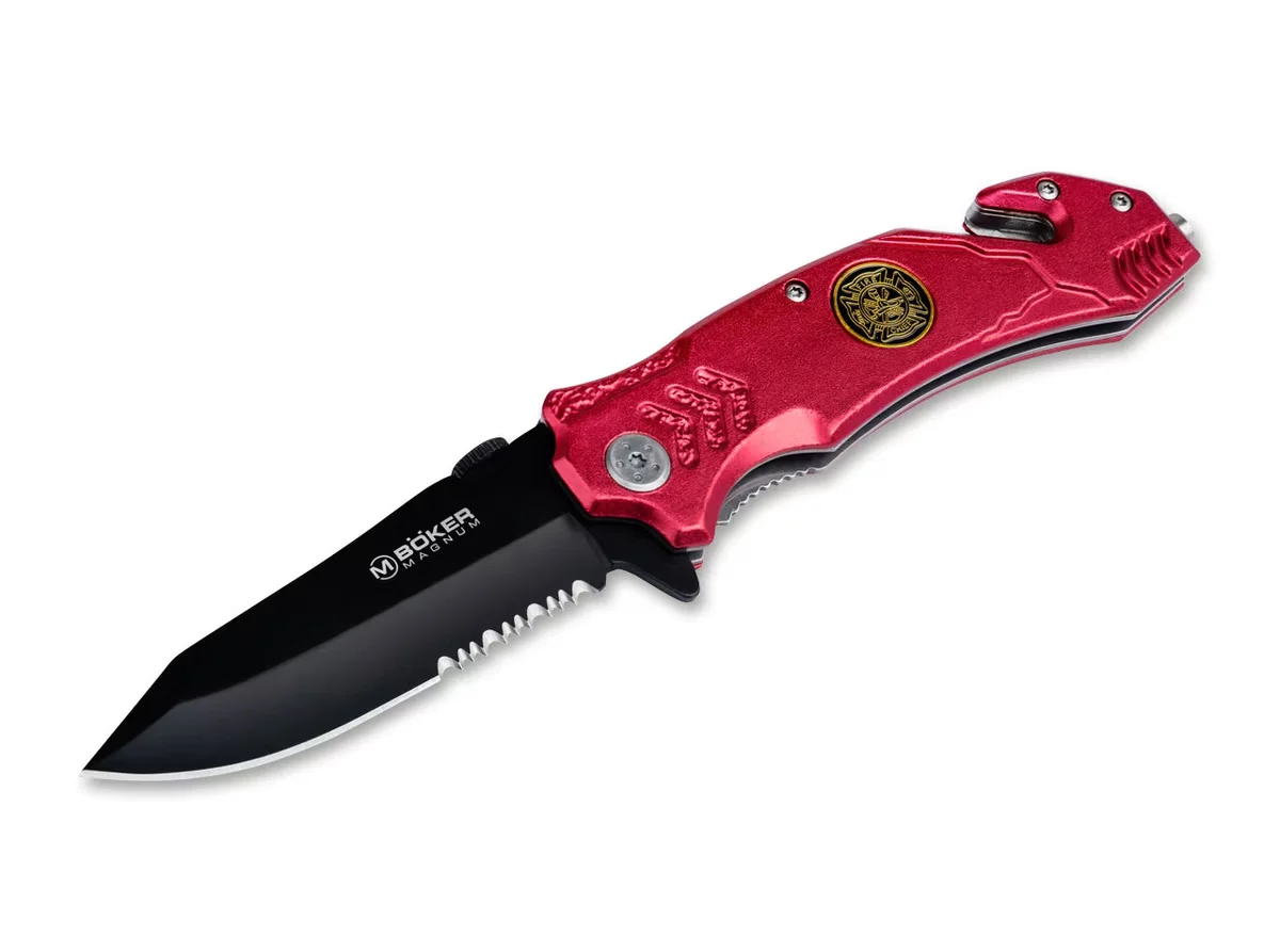 Nóż ratowniczy Boker Magnum Fire Fighter z klipsem i przecinakiem do pasów — zdjęcie 2