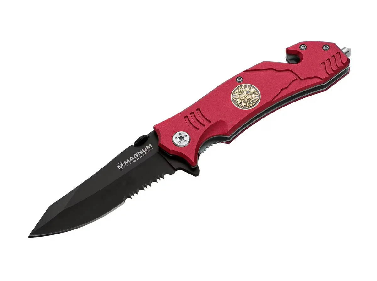 Nóż ratowniczy Boker Magnum Fire Fighter z klipsem i przecinakiem do pasów