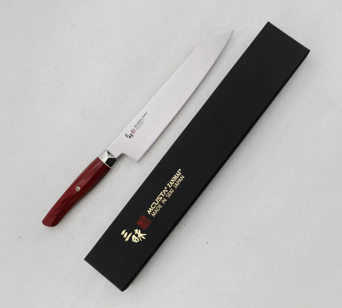 Mcusta Zanmai Red Revolution SPG2 Nóż Kiritsuke Gyuto 23 cm — zdjęcie 2