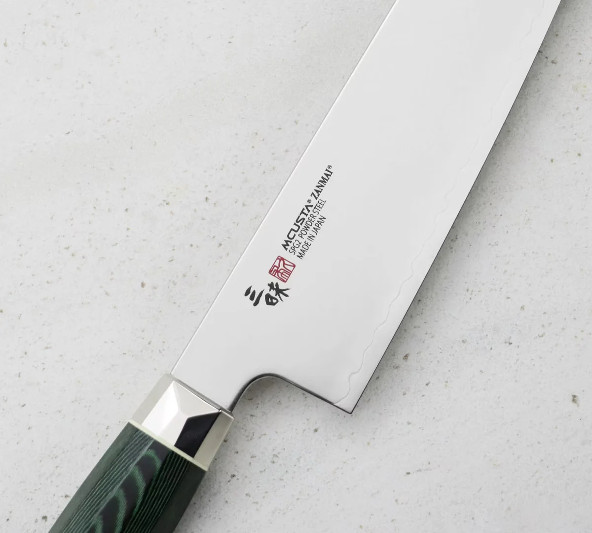 Mcusta Zanmai Green Revolution SPG2 Nóż Santoku 18 cm — zdjęcie 2