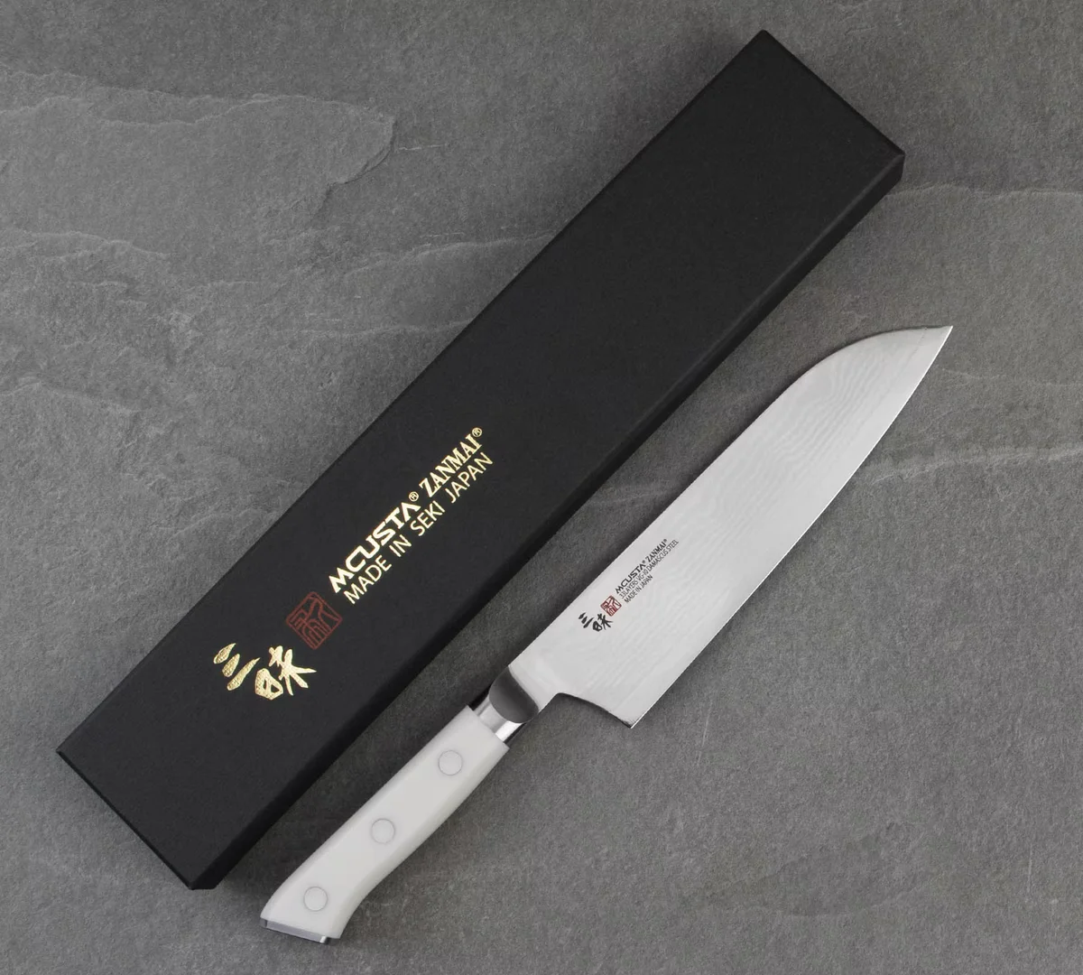 Mcusta Zanmai Classic Damascus VG-10 Corian Nóż Santoku 18 cm — zdjęcie 2