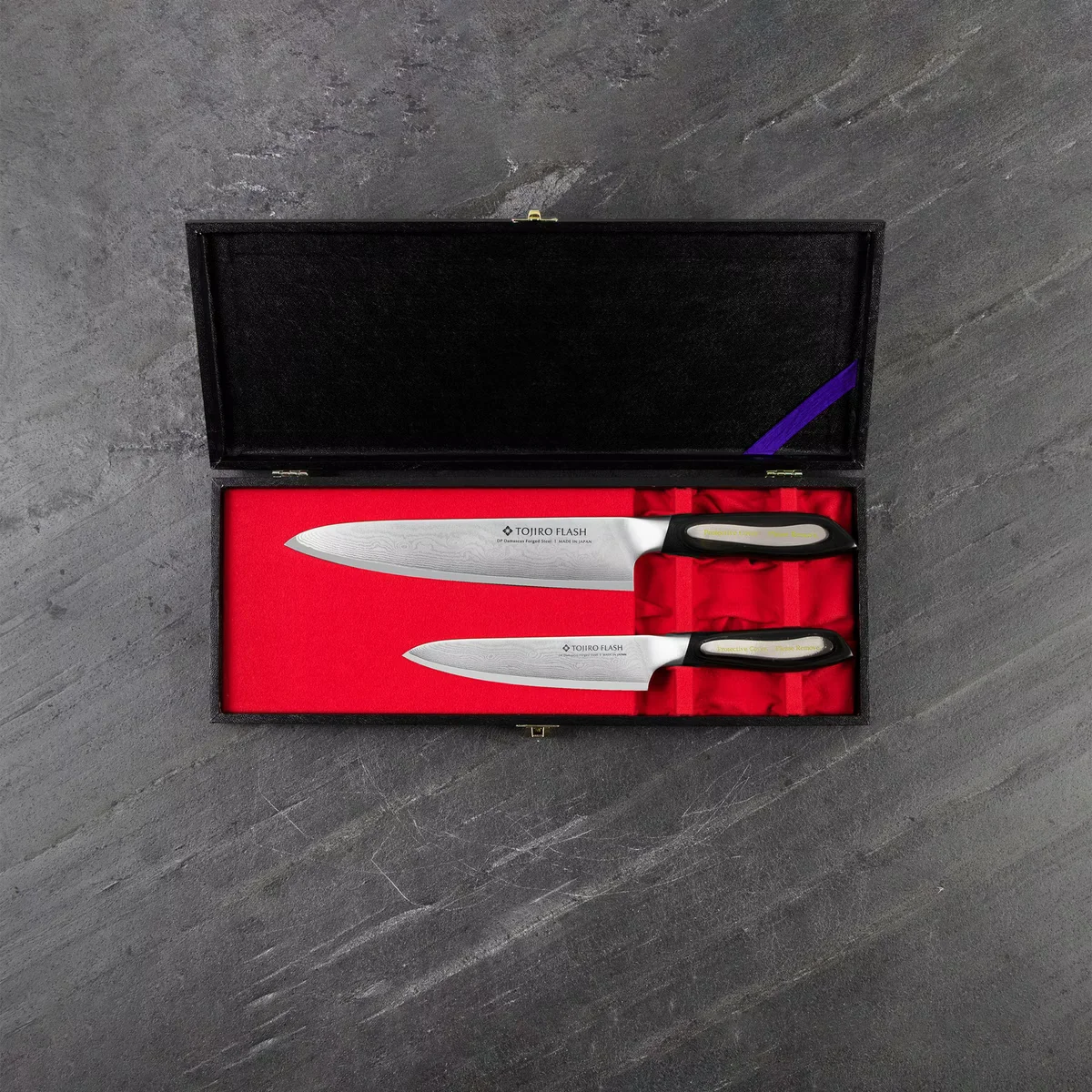 Tojiro Flash Zestaw: Nóż Szefa Kuchni 21 cm i Nóż Uniwersalny 15 cm — zdjęcie 13