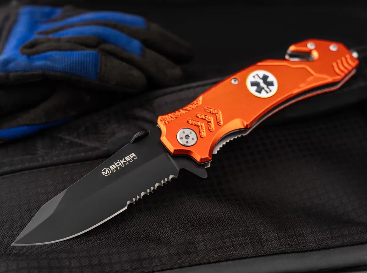 Nóż Boker Magnum EMS Rescue - Ratowniczy Składany — zdjęcie 3