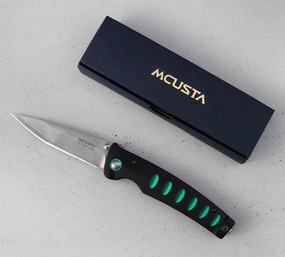 Mcusta Katana VG-10 Nóż Składany Czarno-Zielony 8,5 cm — zdjęcie 3