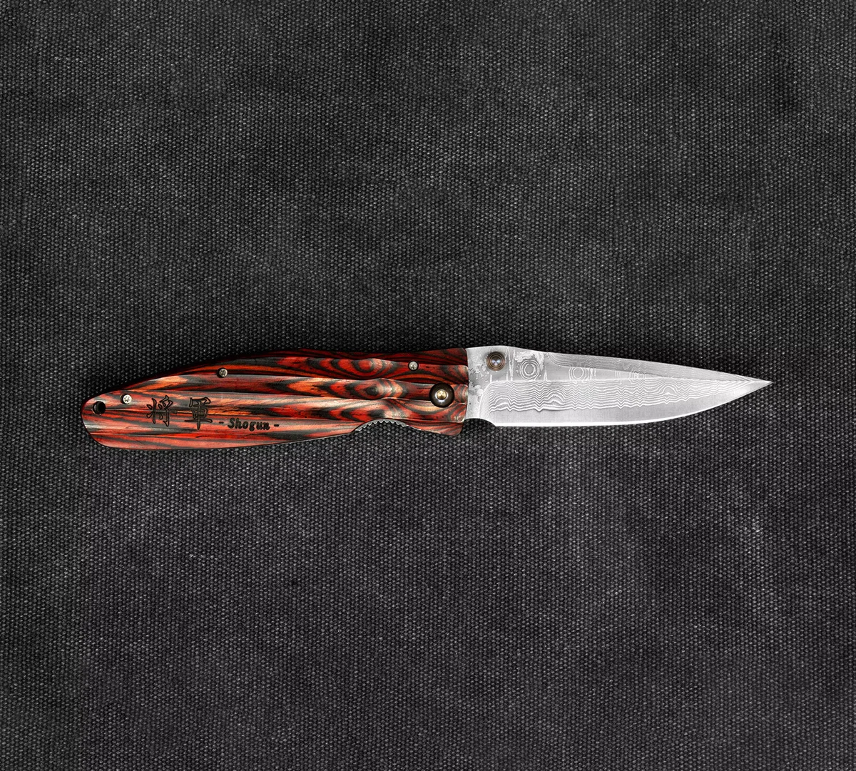 Nóż składany Mcusta Sengoku Red Pakka Damascus VG-10 8,6 cm — zdjęcie 2