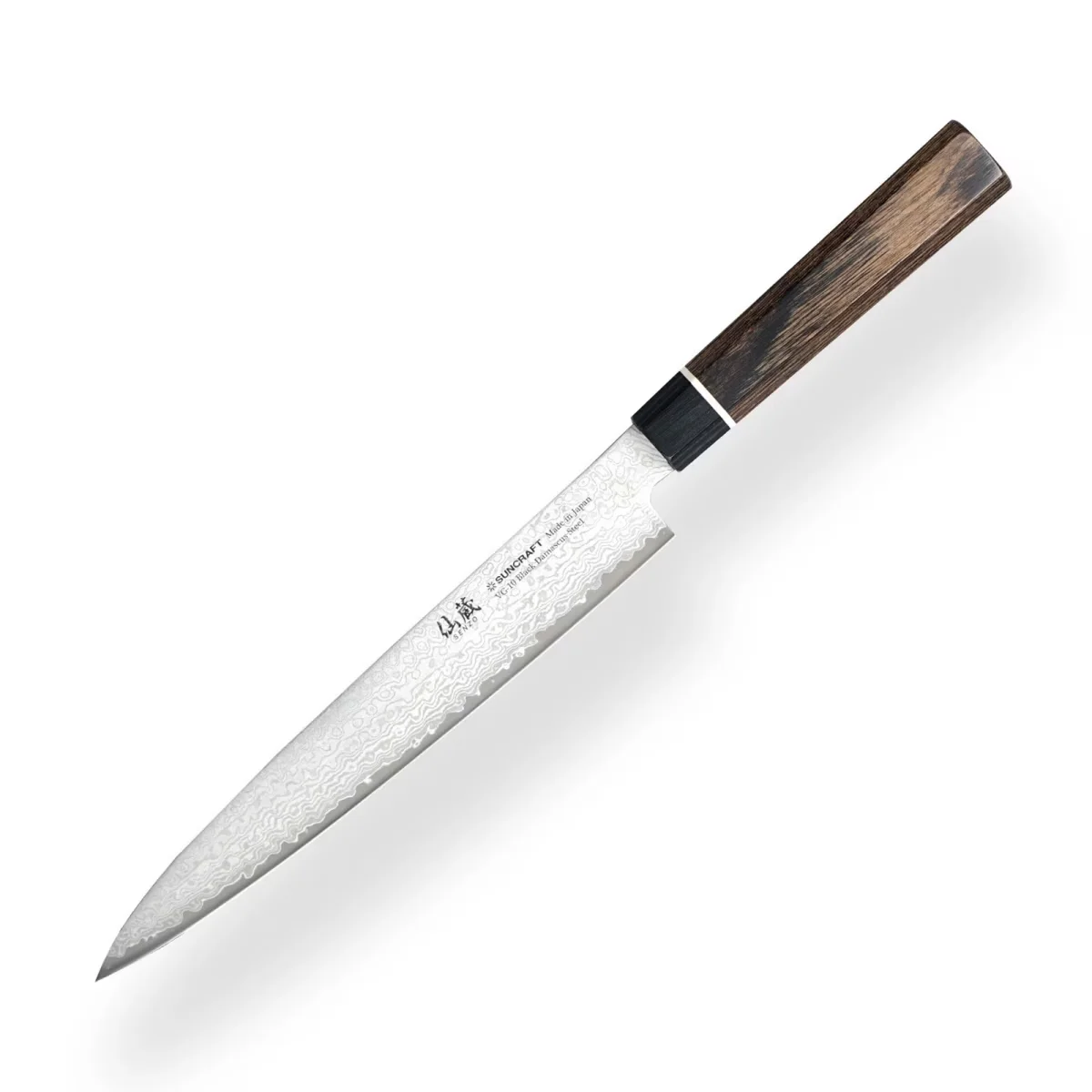 Suncraft Nóż Sashimi SENZO BLACK, ostrze VG-10 / 33-warstwowa stal damasceńska, rękojeść Pakkawood, 21 cm — zdjęcie 2