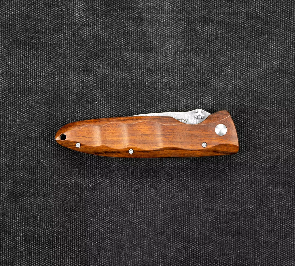 Mcusta Classic Wave Iron Wood Damascus VG-10 Nóż Składany 8,5 cm — zdjęcie 4