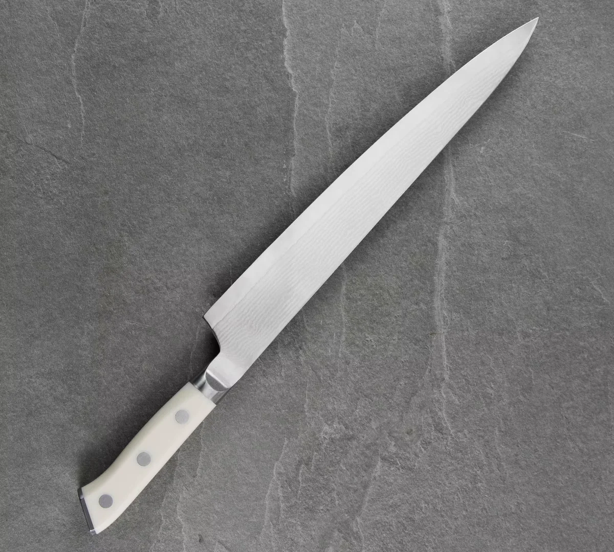 Mcusta Zanmai Classic Damascus VG-10 Corian Nóż Sujihiki 27 cm — zdjęcie 6