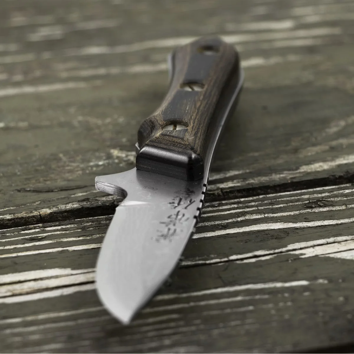 Kanetsune Seki Aogami#2 Seseragi Drop Point Nóż Outdoorowy 7 cm — zdjęcie 7