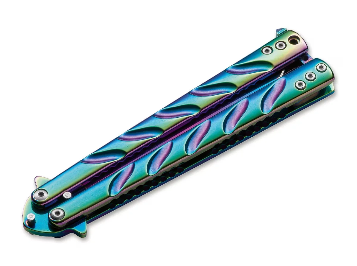 Nóż Motylkowy Boker Magnum Balisong Rainbow ze Stali 440A, 22.5 cm — zdjęcie 2