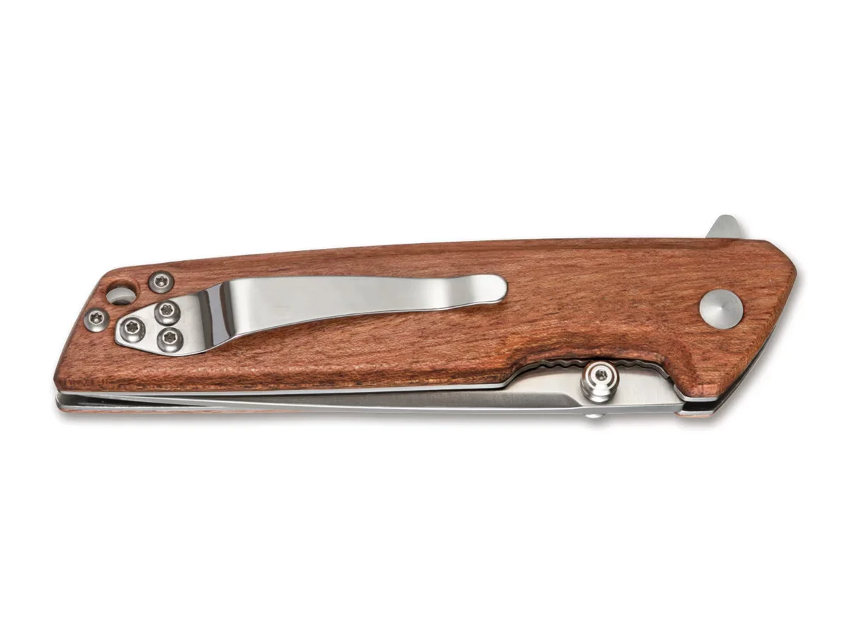 Nóż składany Boker Magnum Straight Brother Wood, rękojeść Bubinga — zdjęcie 2