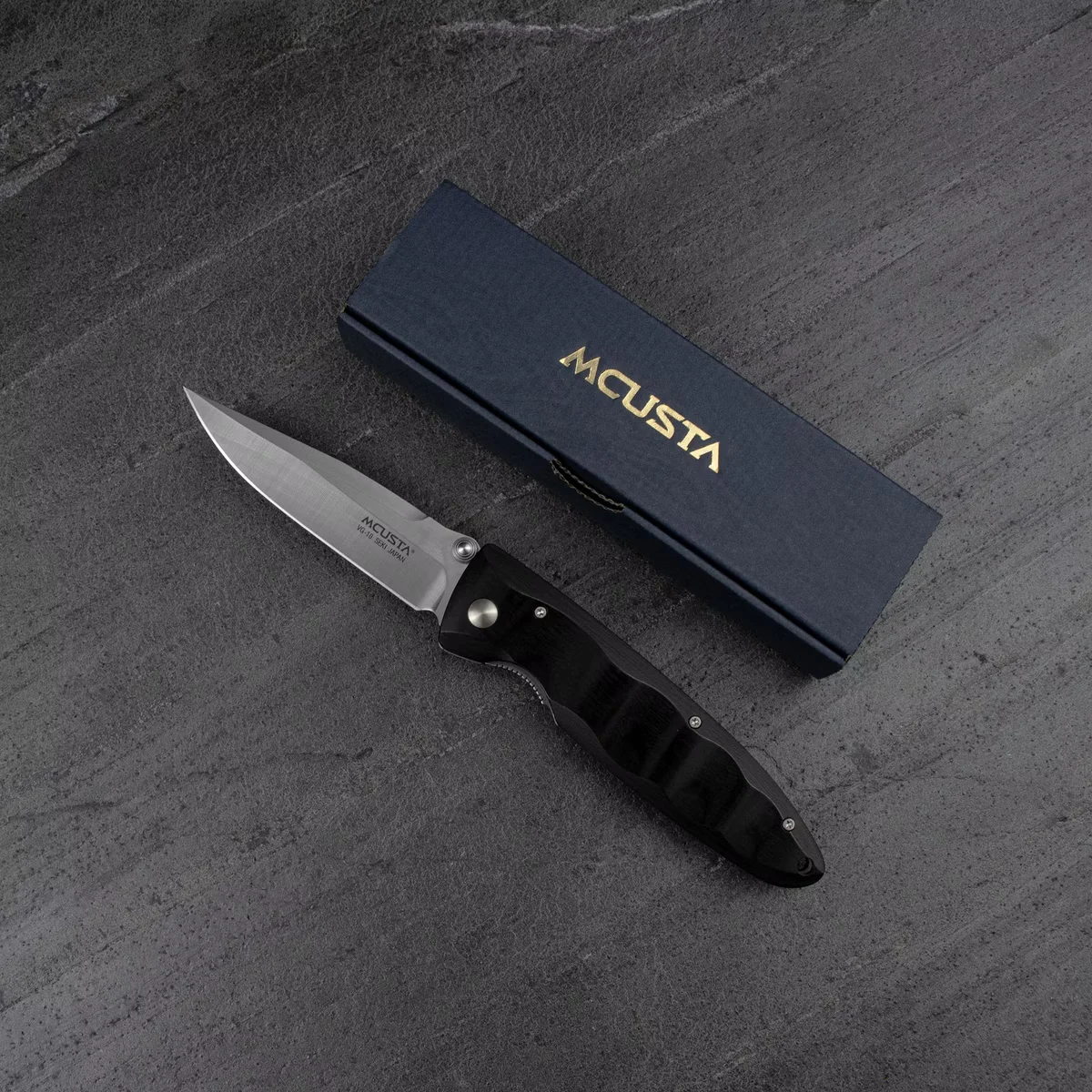Mcusta Classic Wave Black Pakka VG-10 Nóż Składany 8 cm — zdjęcie 2