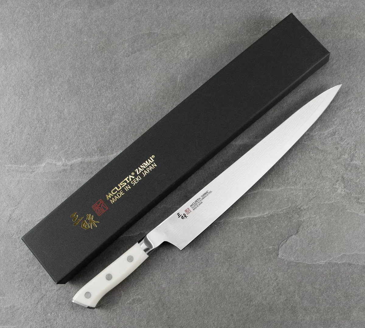 Mcusta Zanmai Classic Damascus VG-10 Corian Nóż Sujihiki 27 cm — zdjęcie 2