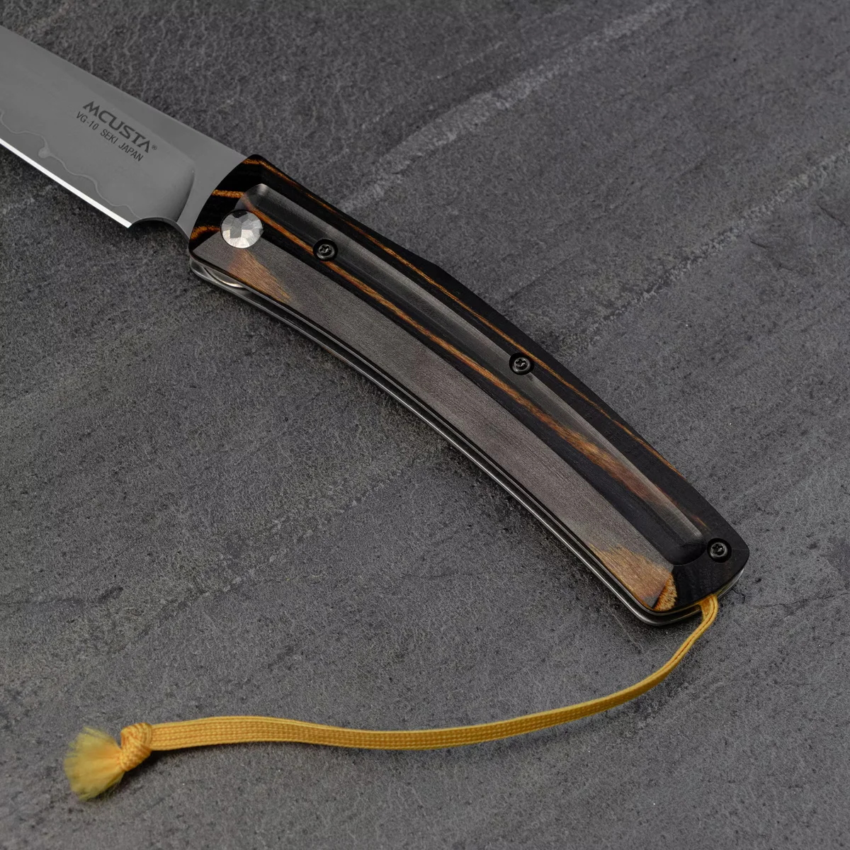 Mcusta Friction Folder Nóż Składany Czarno-Żółty VG-10 7,5 cm — zdjęcie 5