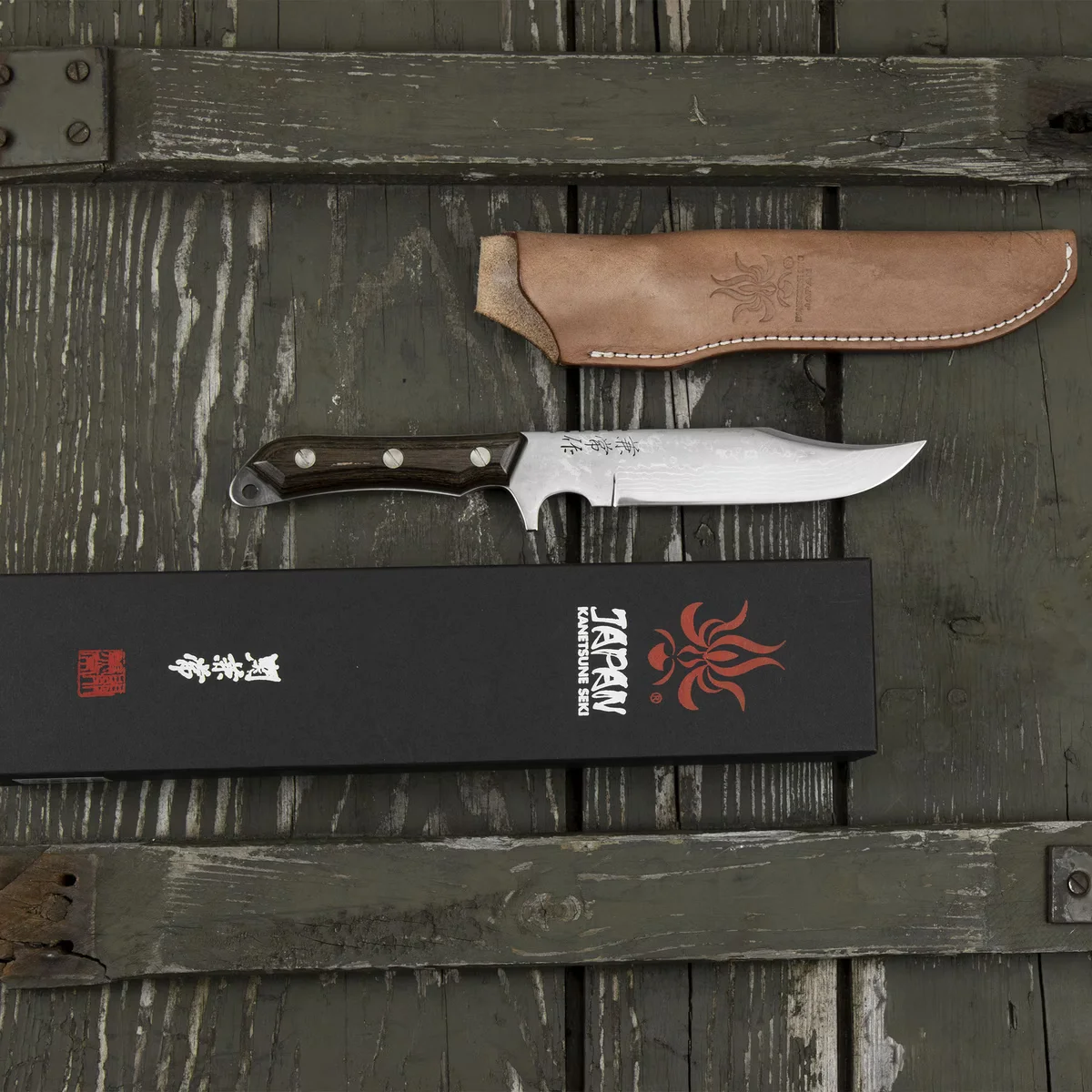 Kanetsune Seki Aogami#2 Seseragi Clip Nóż outdoorowy 12,5 cm — zdjęcie 2