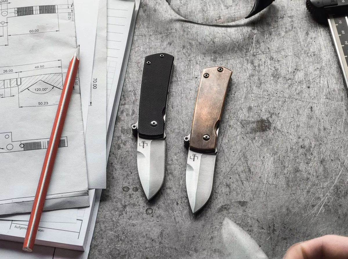 Nóż automatyczny Böker Plus Shamsher Copper D2 12 cm — zdjęcie 3