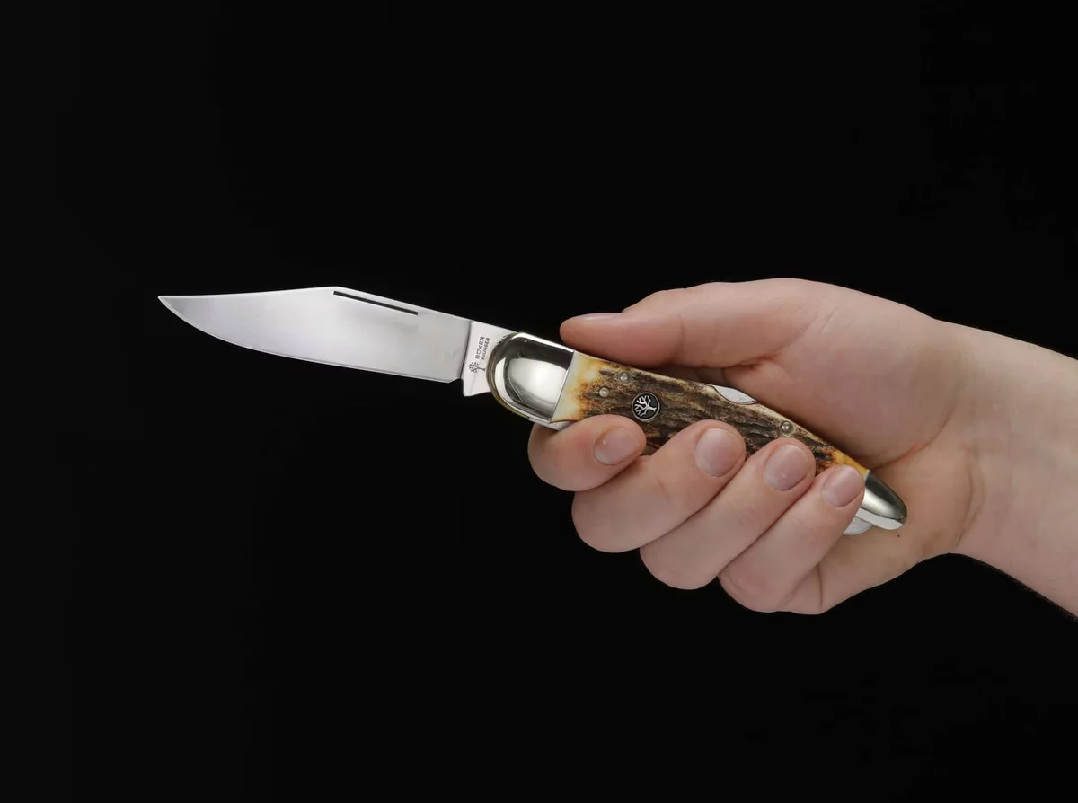 Scyzoryk Myśliwski Boker Jagdtaschenmesser z Rękojeścią z Poroża Jelenia — zdjęcie 3