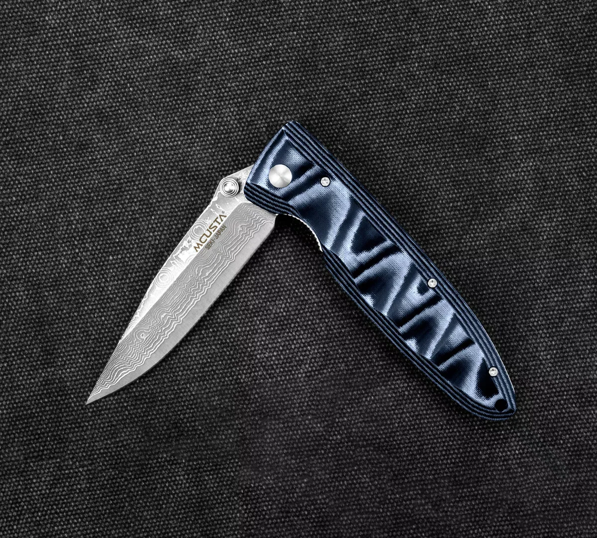 Mcusta Classic Wave Blue Micarta Damascus VG-10 8,5 cm — zdjęcie 3