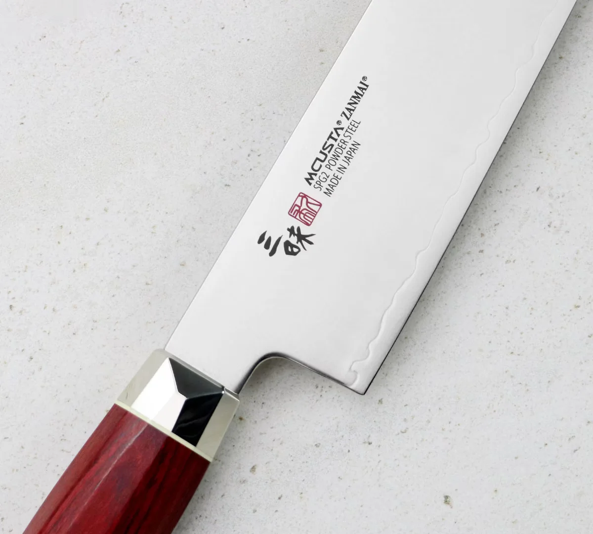 Mcusta Zanmai Red Revolution SPG2 Nóż Kiritsuke Gyuto 23 cm — zdjęcie 3
