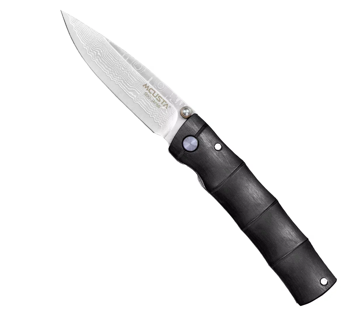 Mcusta Shinra Emotion Black Pakka Damascus VG-10 Nóż składany 6.5 cm