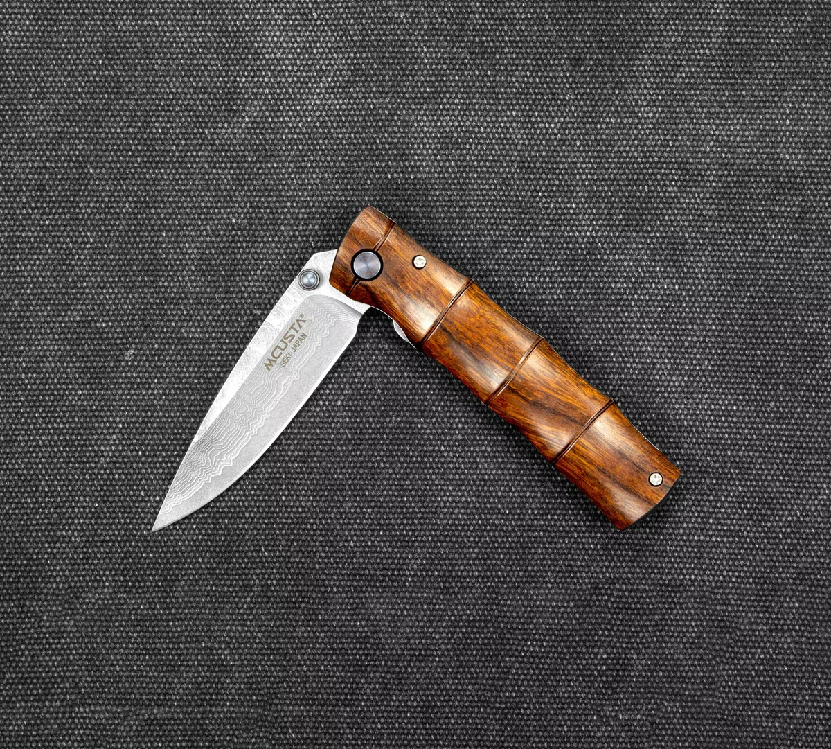 Mcusta Shinra Emotion Nóż składany Damascus VG-10 Ironwood 6.5 cm — zdjęcie 3