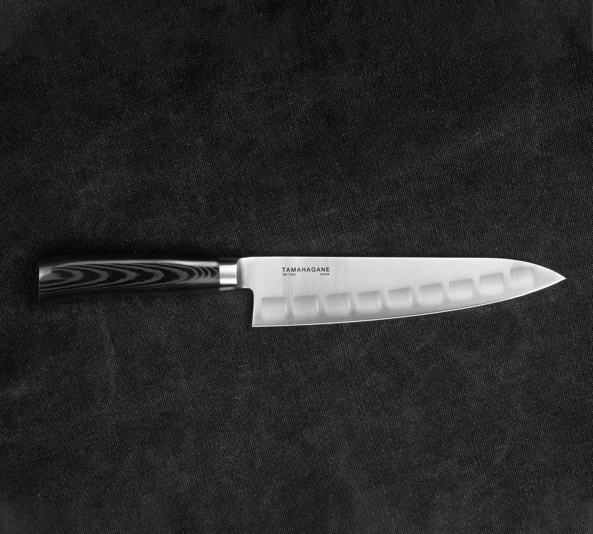Tamahagane SAN Black VG-5 Nóż Szefa żłobiony 21 cm — zdjęcie 2