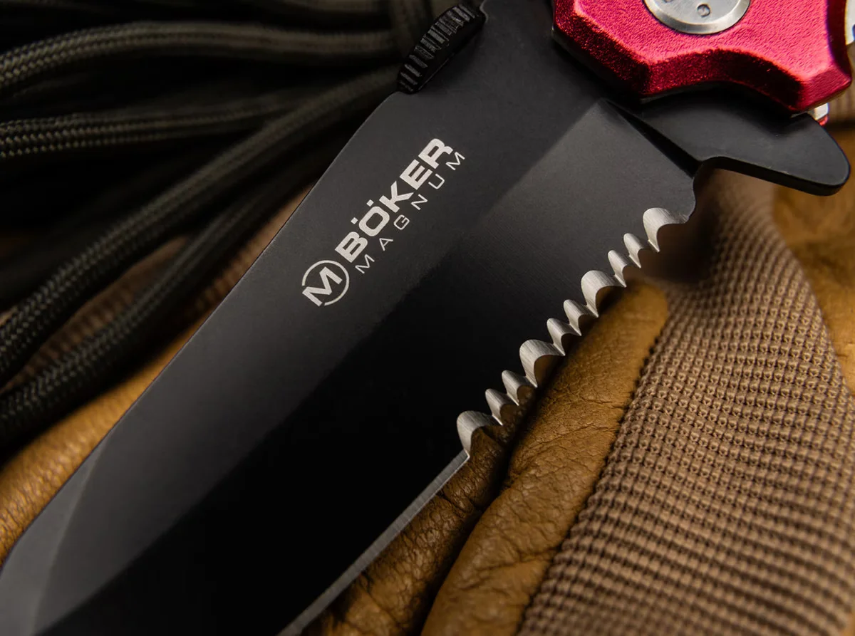 Nóż ratowniczy Boker Magnum Fire Fighter z klipsem i przecinakiem do pasów — zdjęcie 5