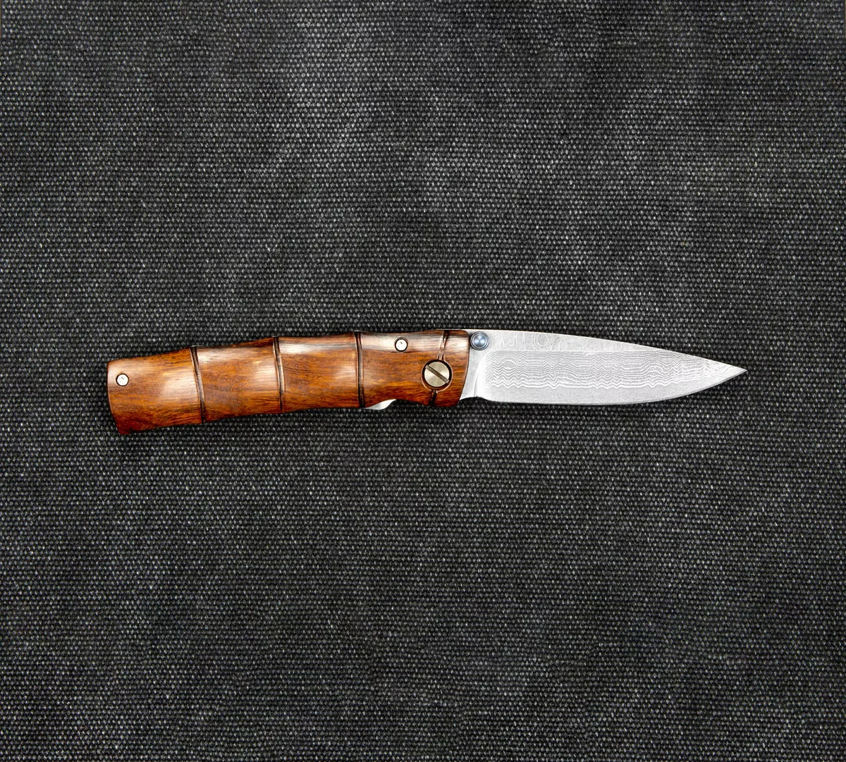 Mcusta Shinra Emotion Nóż składany Damascus VG-10 Ironwood 6.5 cm — zdjęcie 2