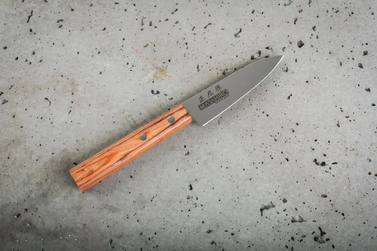 Nóż Masahiro Sankei Paring 9 cm, rękojeść brązowe pakkawood — zdjęcie 3