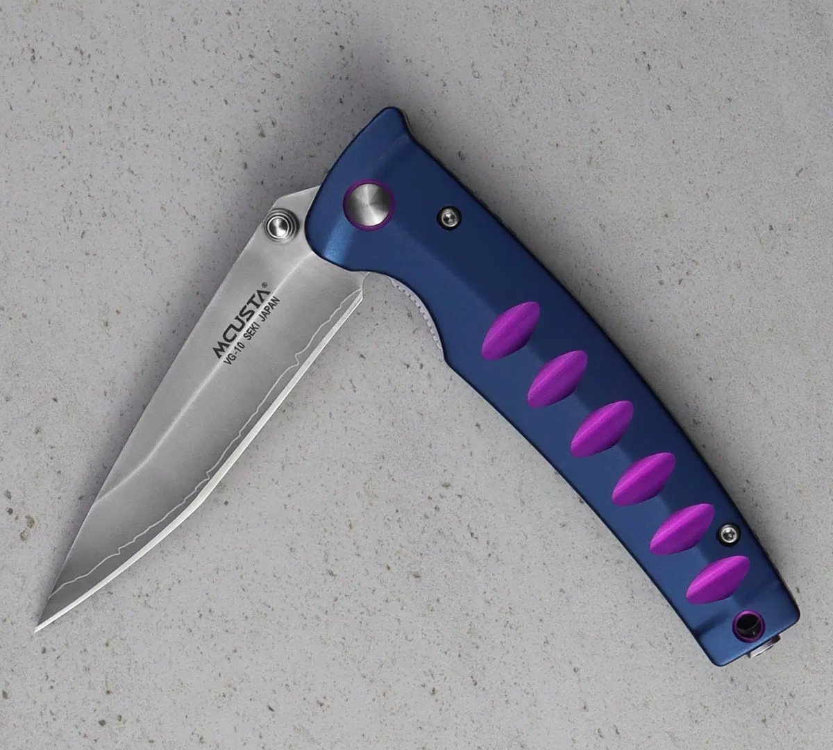 Mcusta Katana VG-10 Blue/Purple Nóż Składany 8,5 cm — zdjęcie 4