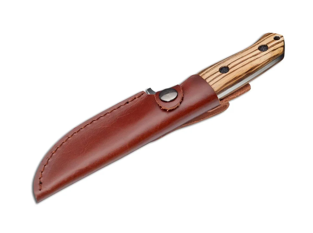Nóż Boker Magnum Zebra Drop ze stali 440A, rękojeść drewno zebra, ostrze 11 cm — zdjęcie 2