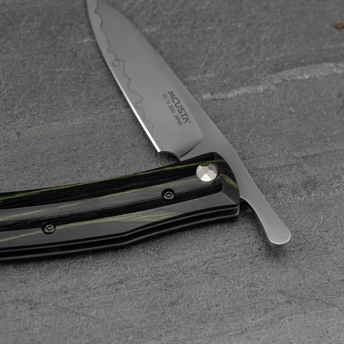 Mcusta Friction Folder Nóż Składany Czarno-Zielony VG-10 7,5 cm — zdjęcie 10
