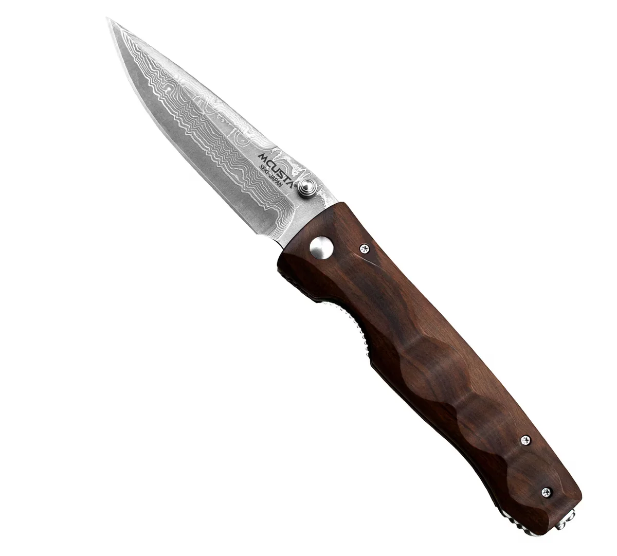 Mcusta Elite Iron Wood Damascus VG-10 Nóż Składany 8,5 cm