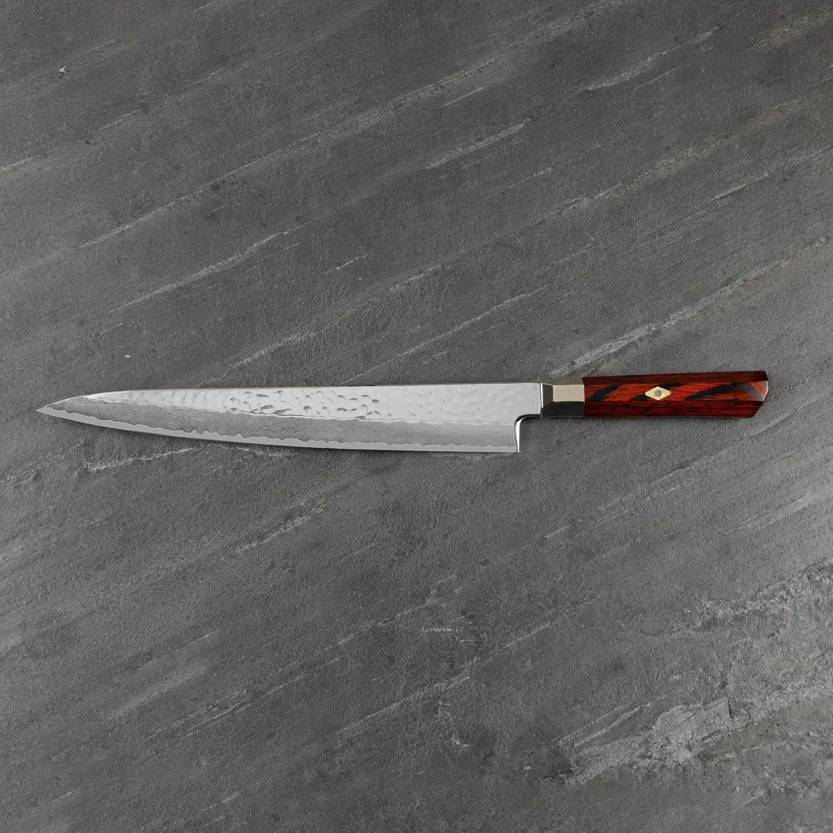 Mcusta Zanmai VG-10 Hammered Supreme Nóż Sujihiki 27 cm — zdjęcie 9