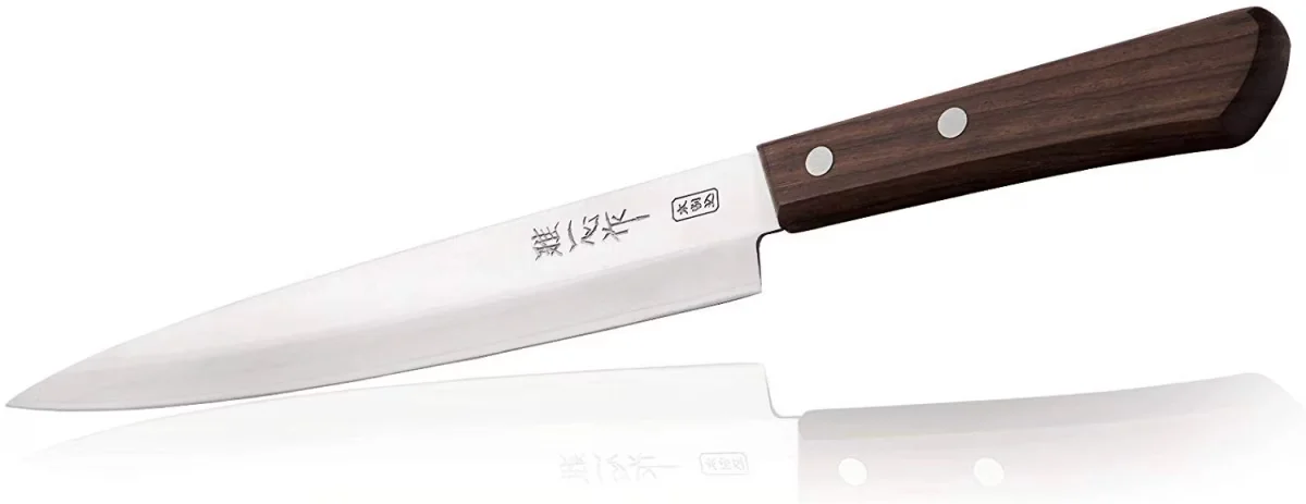 Kanetsugu Miyabi Issin Slicer - Japoński Nóż Kuchenny 21 cm AUS-8 Palisa — zdjęcie 6